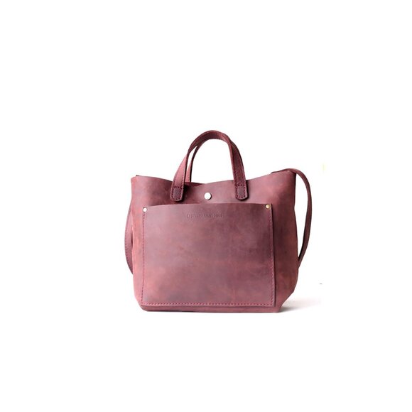 Portland Leather Handbags - PORTLAND Leather Goods Bag Merlot Classic Mini Crossbody Tote